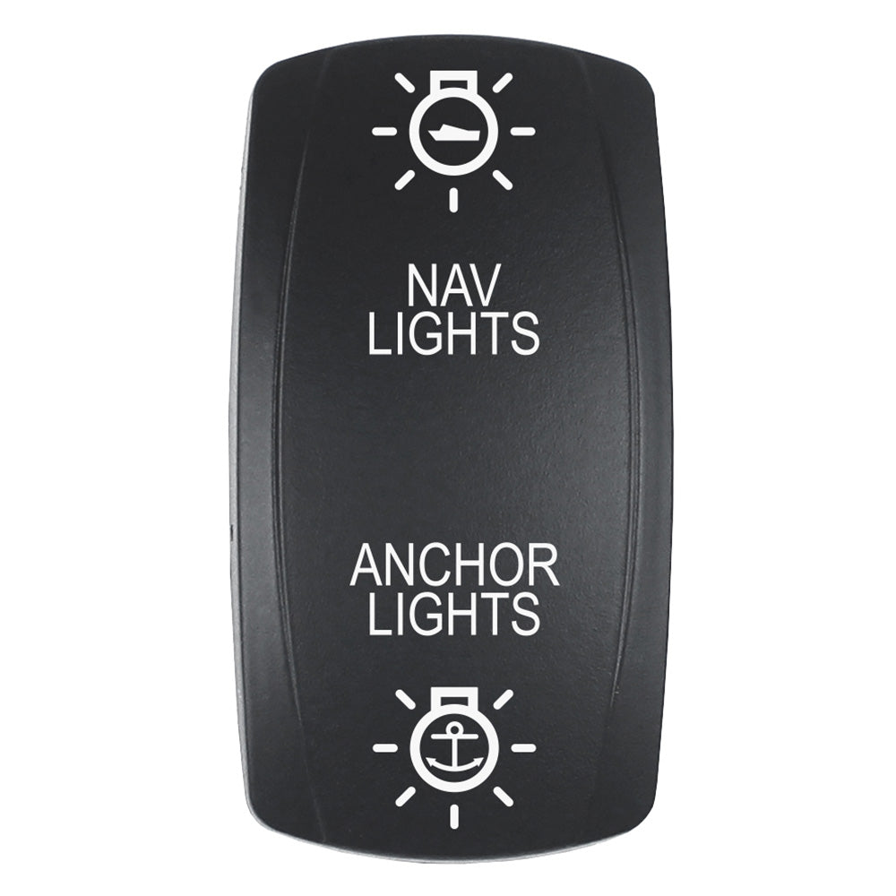 Pacer Actuator  NAVANC fV Series Contura Switches  Black  Laser Etched TopBottom Light EV2LENAVANC