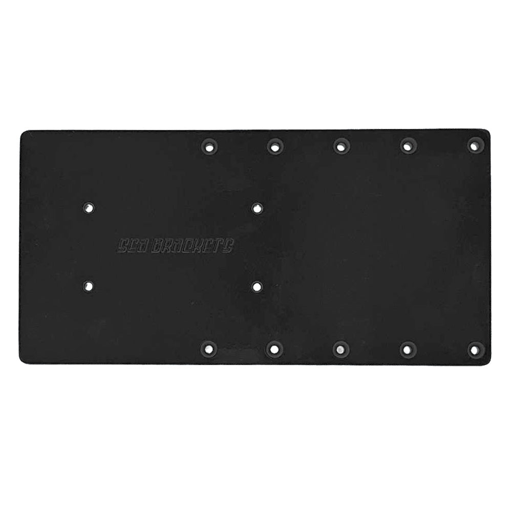 Sea Brackets 16 Straight Trolling Motor Plate fGarmin Kraken  Black SEA2301BLK