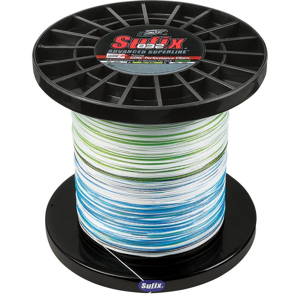 Sufix 832 Advanced Superline Bulk Metered 3500yds 80lb White  Neon Lime  Blue 660480GHLCC