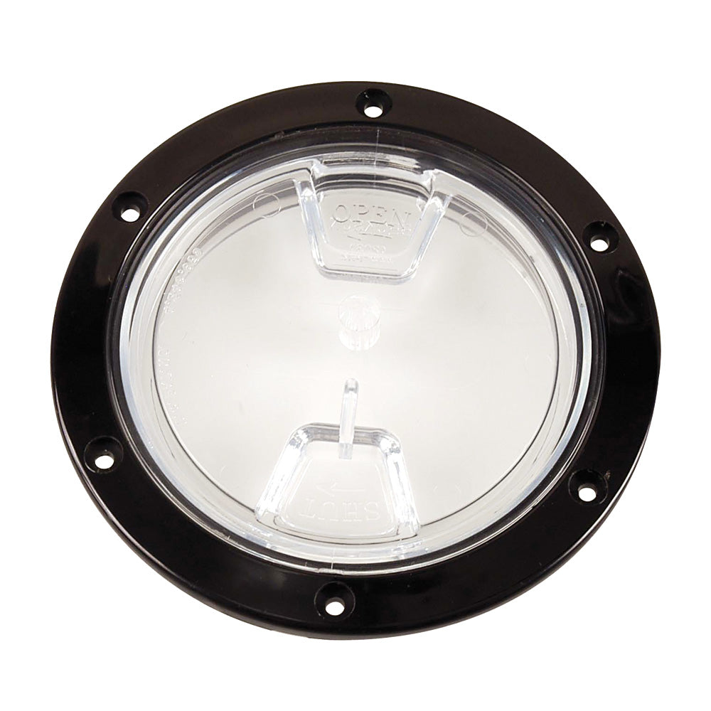 Beckson 4 Clear Center Screw Out Deck Plate  Black DP40BC