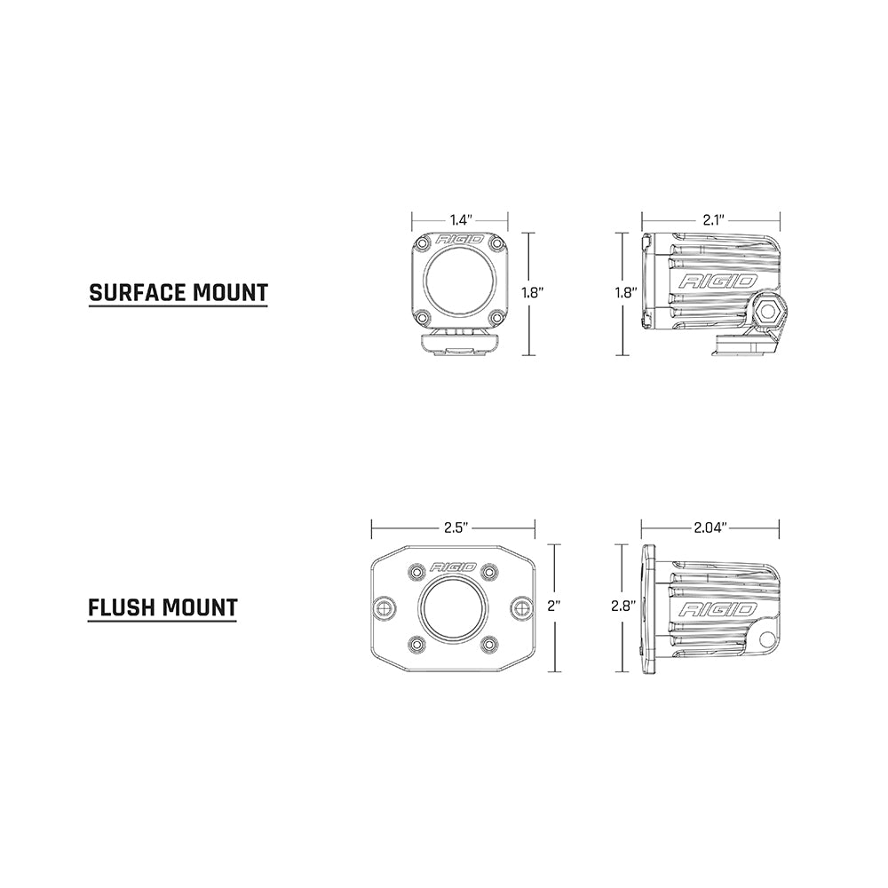 RIGID Industries Ignite Flush Mount Diffused  Single  Black 20631