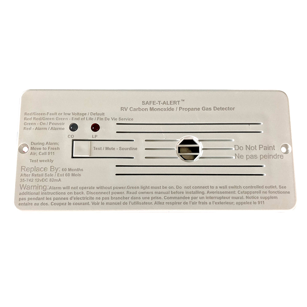 SafeTAlert Combo Carbon Monoxide Propane Alarms Flush Mount  White 35742WHT
