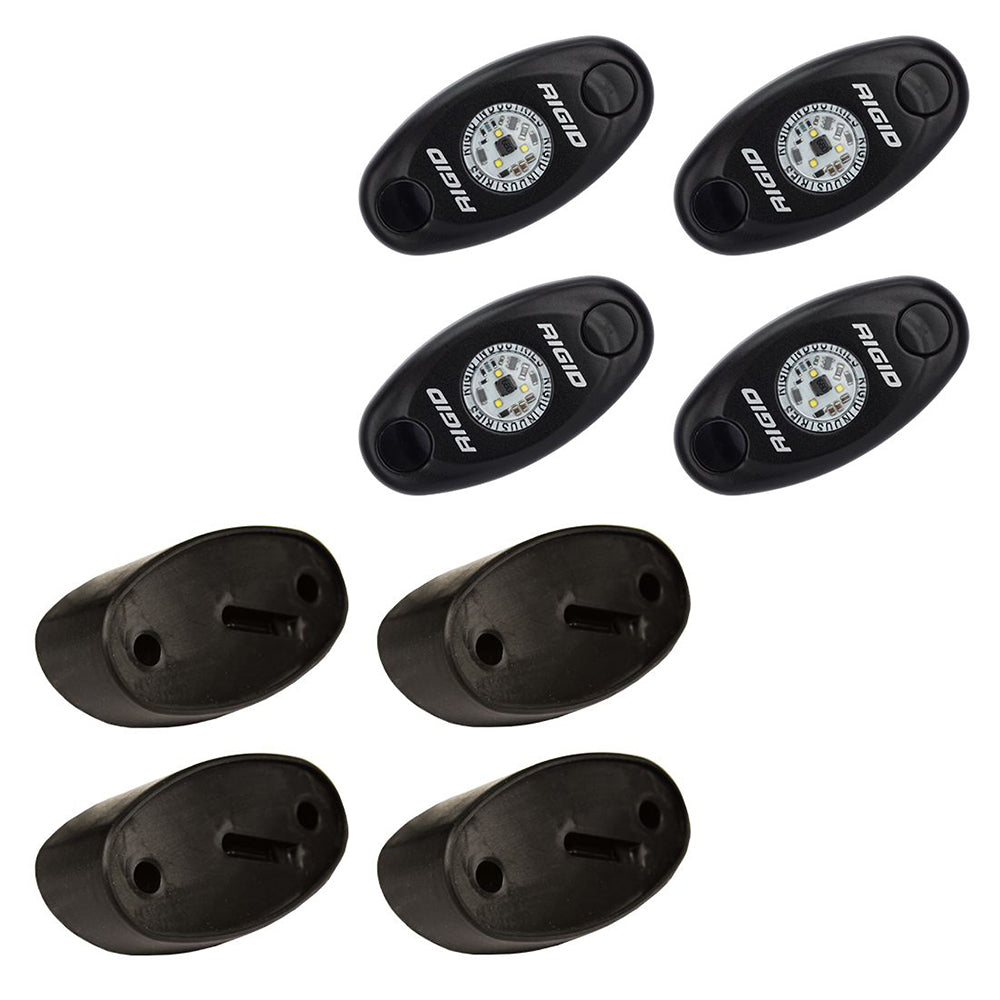 RIGID Industries ASeries Rock Light Kit  4 Red Lights  Black 400213