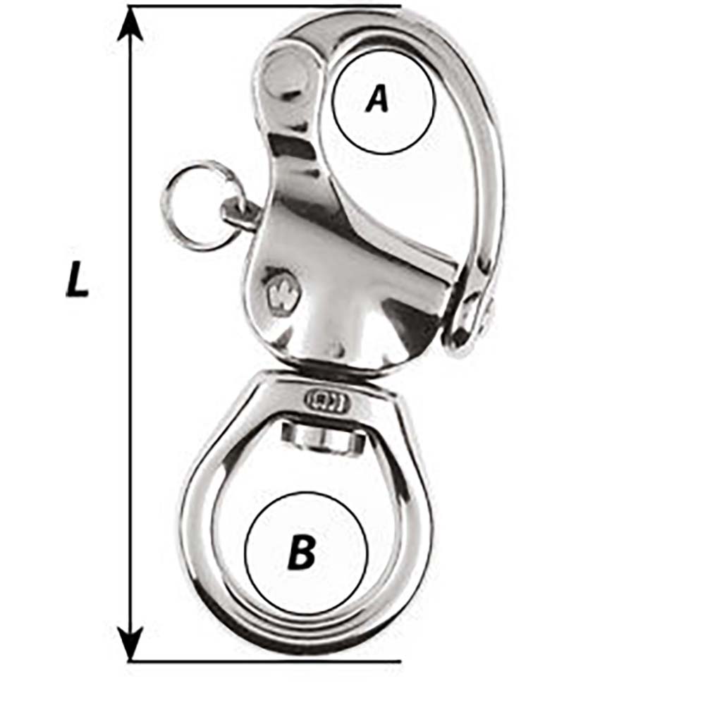 Wichard HR Snap Shackle  Large Bail  Length 80mm 02373