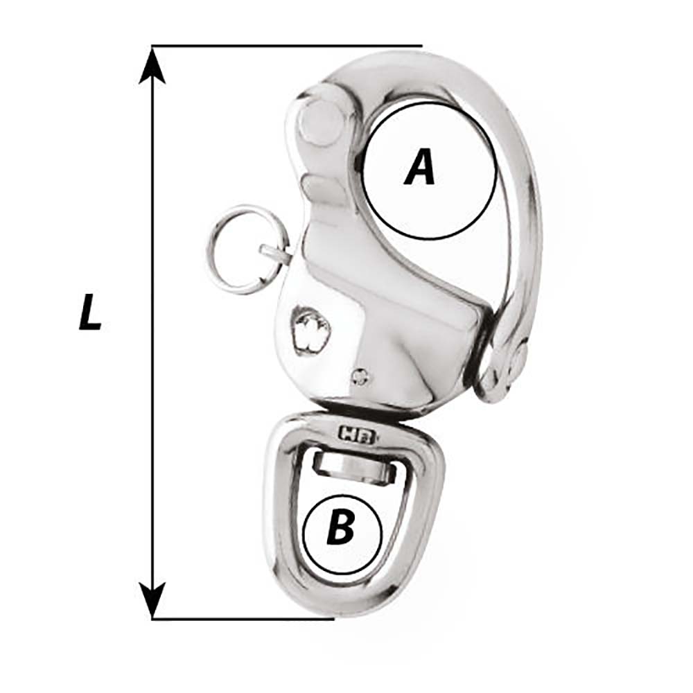 Wichard 234 Snap Shackle wSwivel Eye  80mm 02473