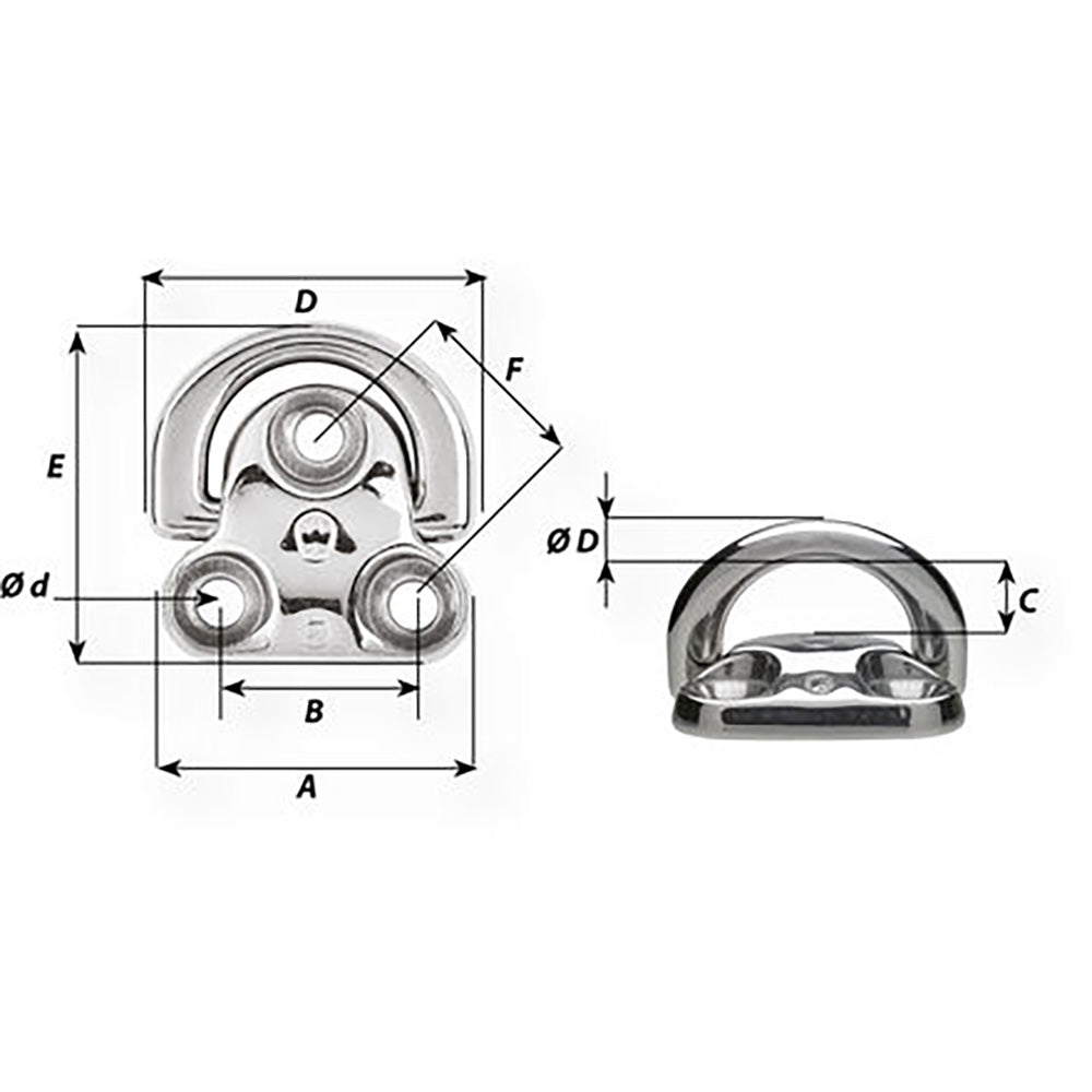 Wichard Folding Pad Eye  Diameter 1564 06604