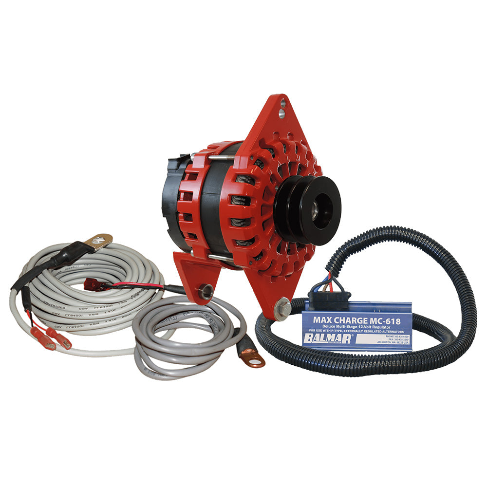 Balmar Alternator 250 AMP Kit 12V 4 Dual Foot Saddle Dual Vee Pulley Regulator  Temp Sensor XTDF4250DVKIT