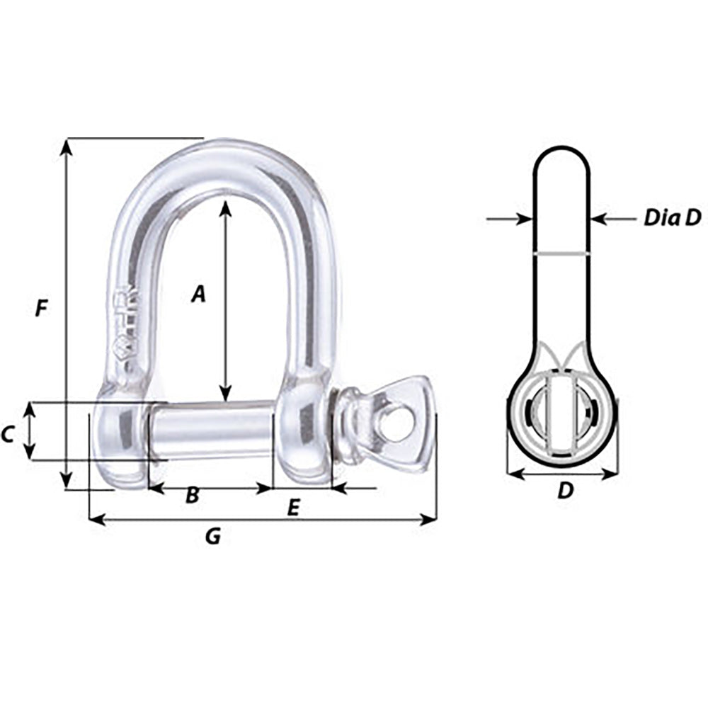 Wichard HR D Shackle  14mm Diameter 11207