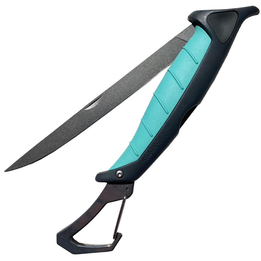 Toadfish Stowaway Folding Fillet Knife wBuiltIn Carabiner  7 1029