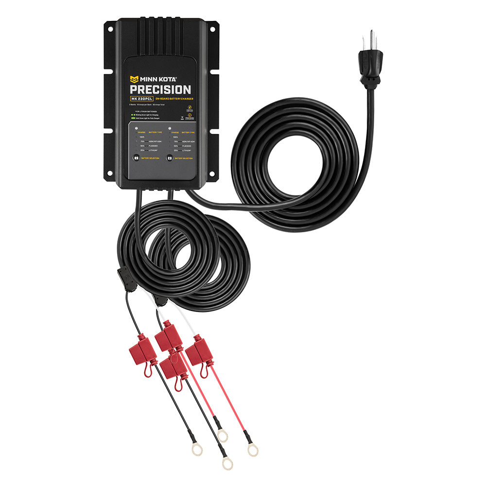 Minn Kota OnBoard Precision Charger MK230 PCL 2 Bank x 15 AMP LI Optimized Charger 1832304